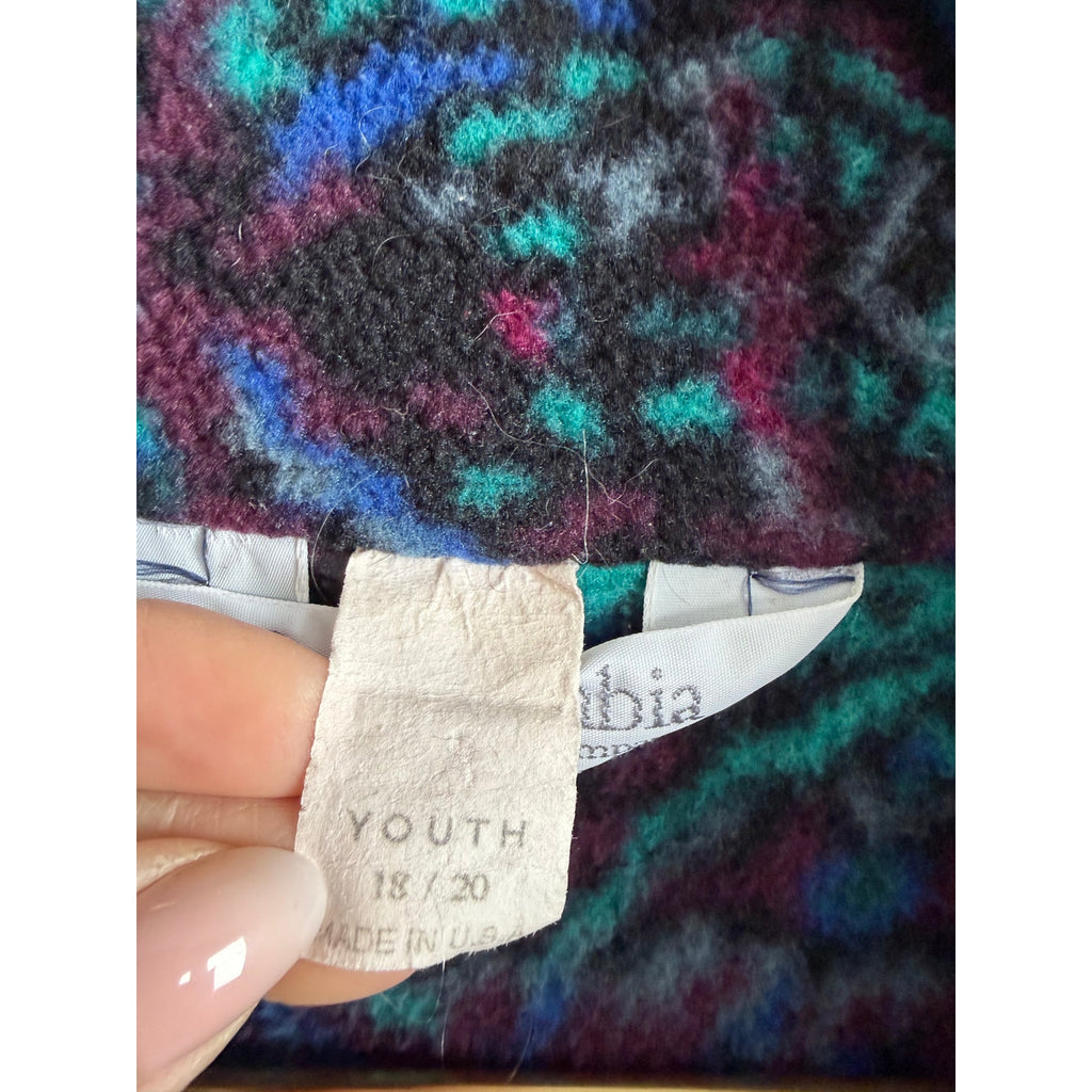 Vintage Columbia Fleece Pullover Youth 18/20 (Women’s S/M Fit) Made in USA 90s