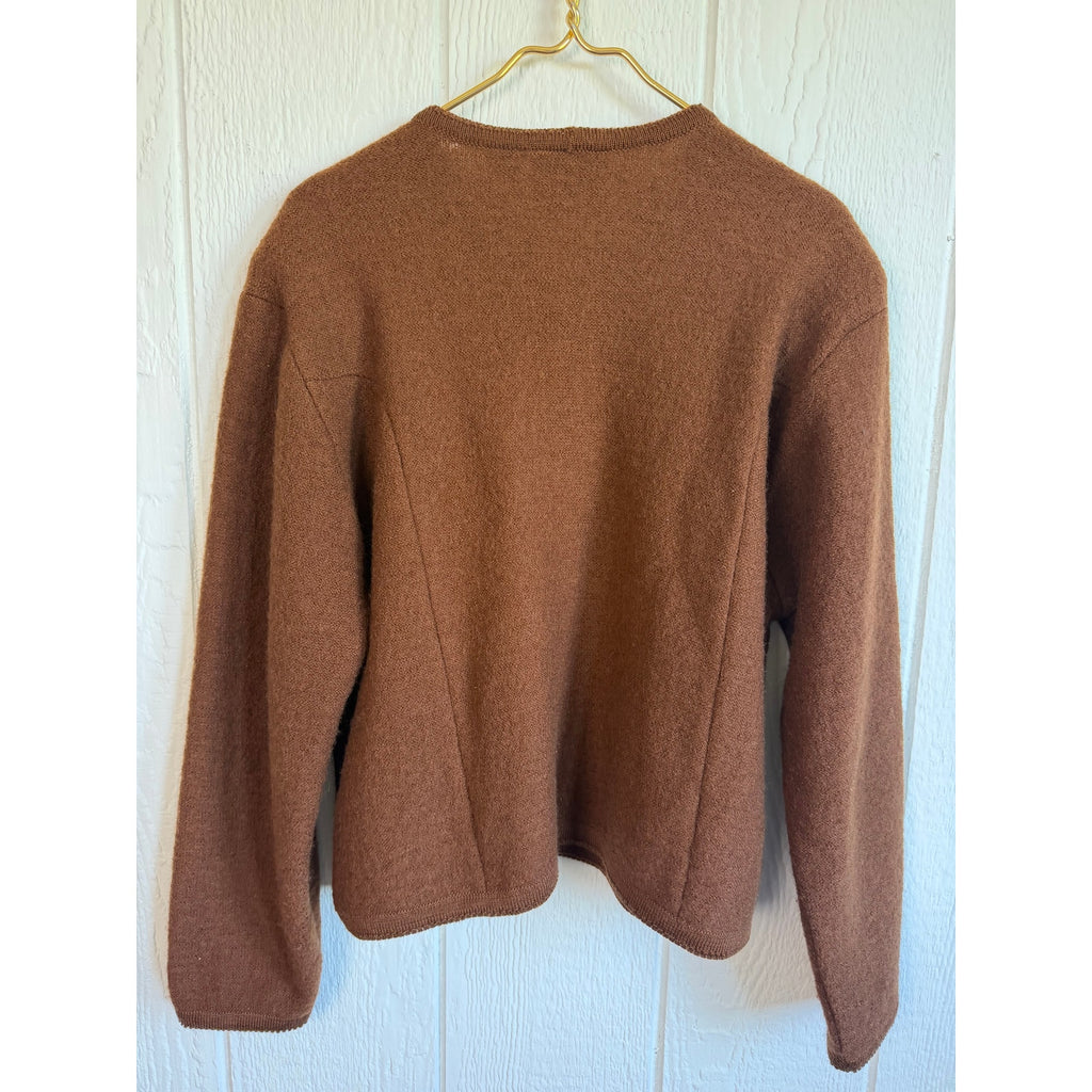 Vintage 60s Tally-Ho 100% Wool Cardigan Button Up, Large