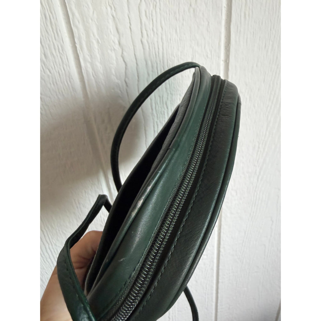 Vintage Carlos D' Santi Forest Green Genuine Leather Crossbody Shoulder Bag Boho