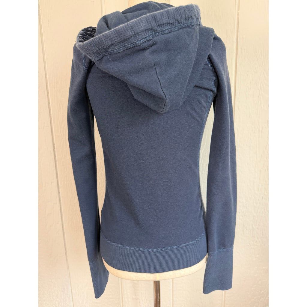 Vintage Y2K Abercrombie & Fitch Navy Blue Full-Zip Hoodie, Large