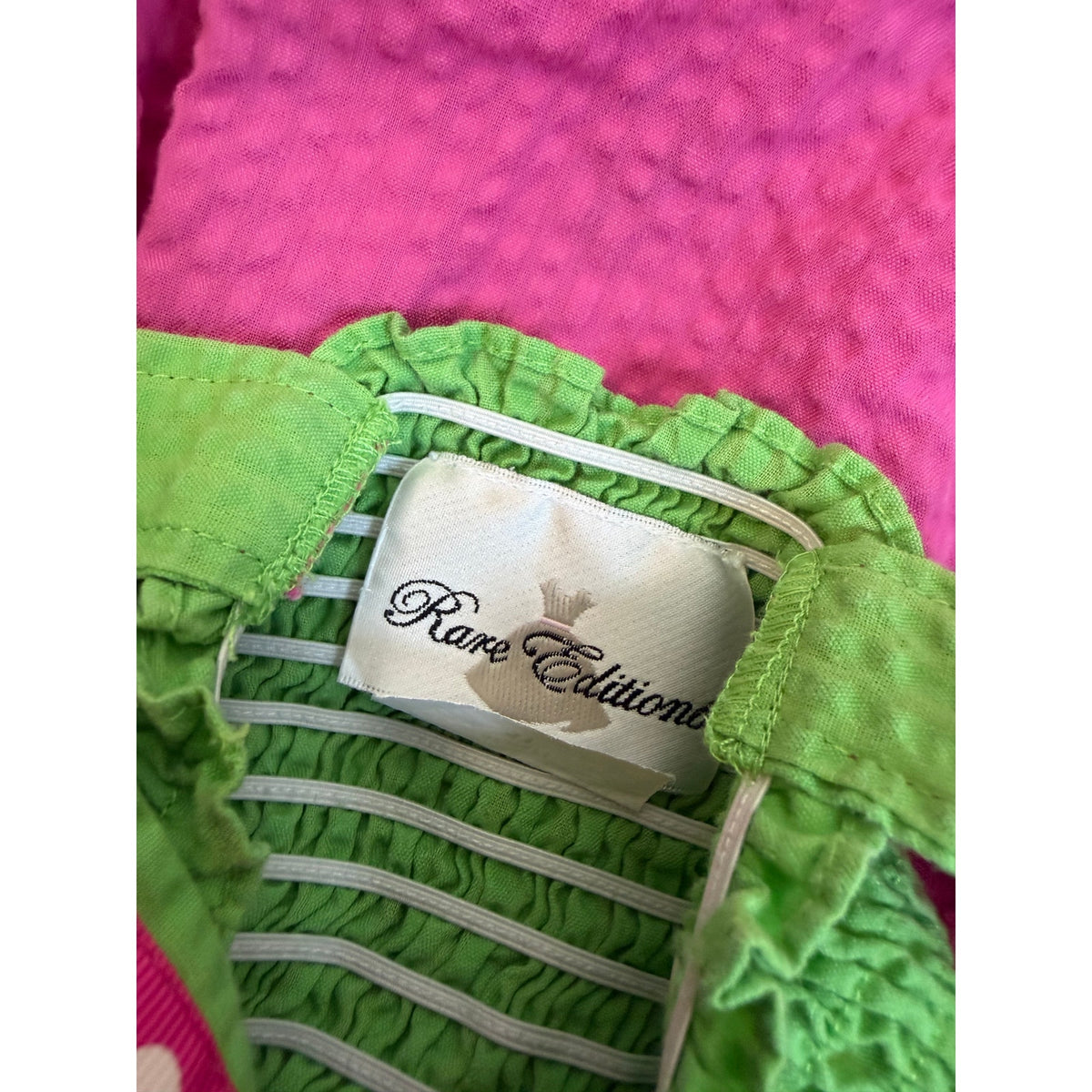 Vintage Rare Editions Girls 4T Watermelon Dress Pink Smocked Summer Sundress