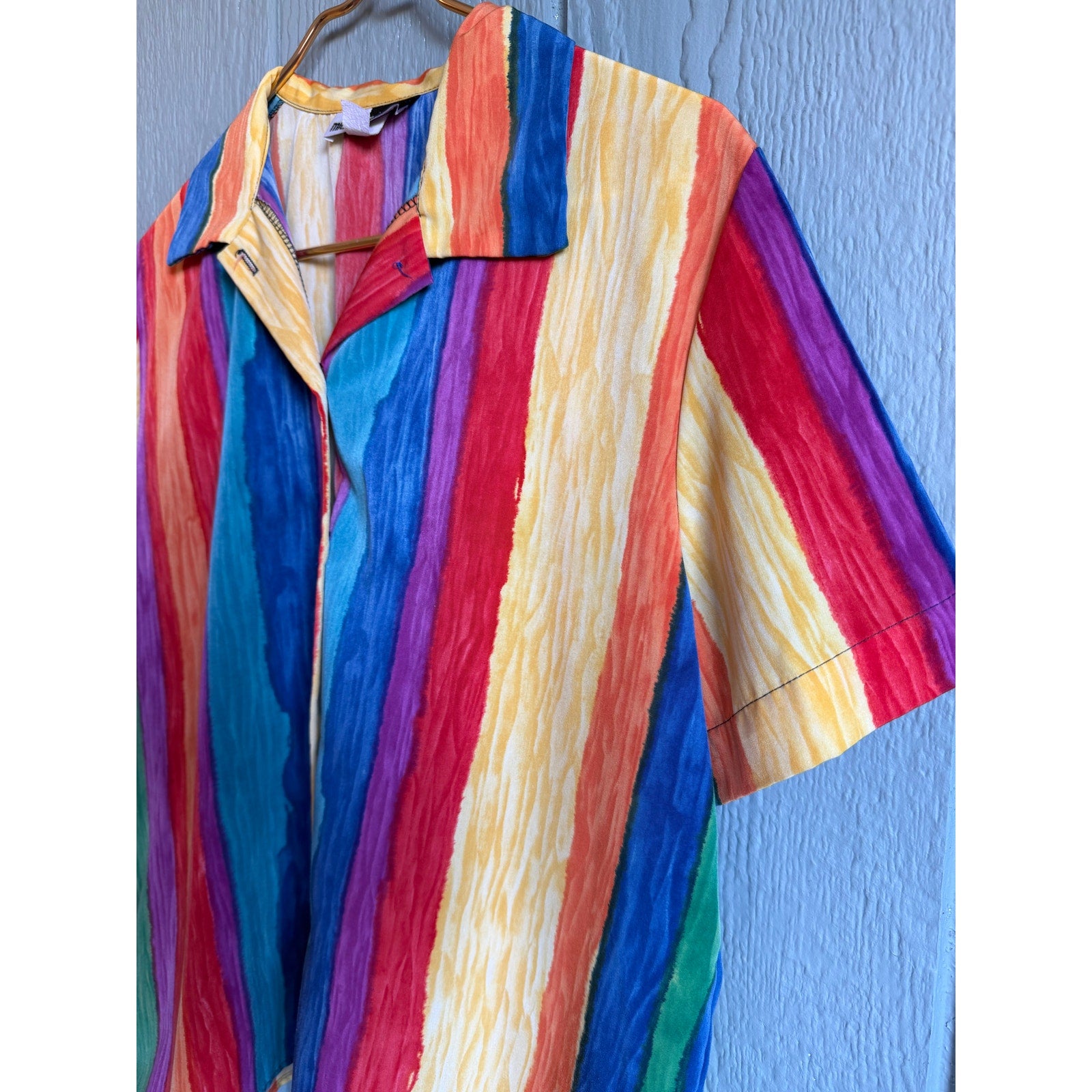 Vintage 90s Michele Michele Striped Button Down, Large