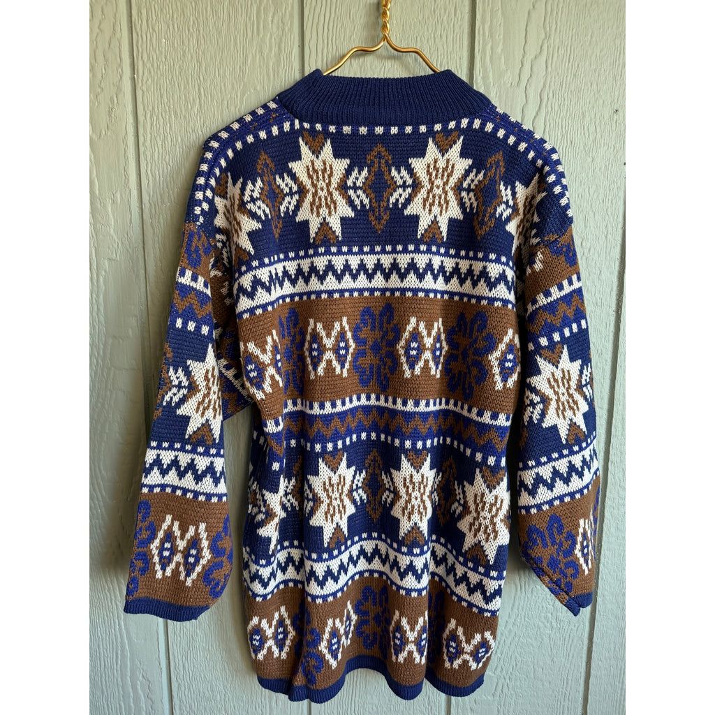 Vintage 80s Aztec Printed Sweater, Size Medium