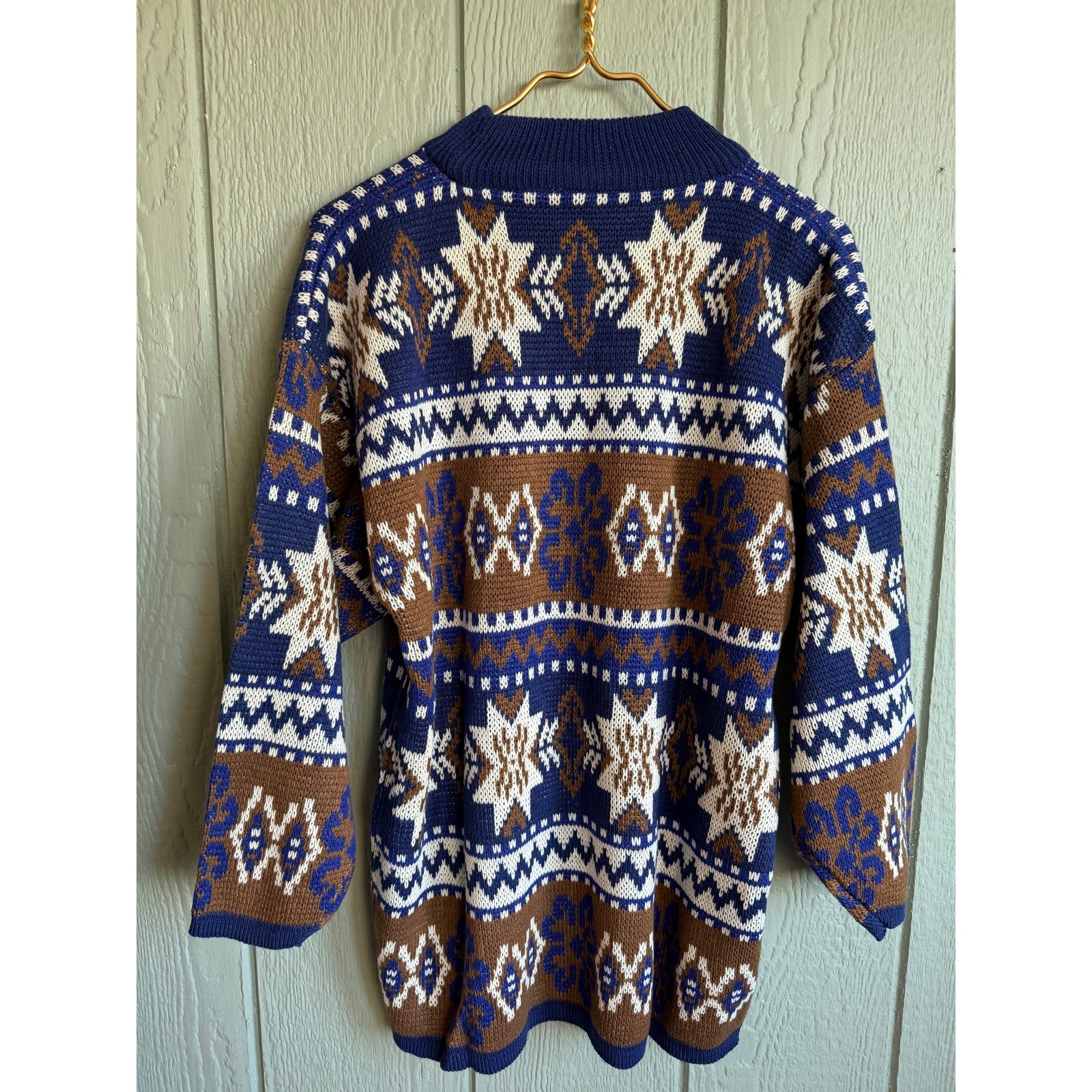 Vintage 80s Aztec Printed Sweater, Size Medium