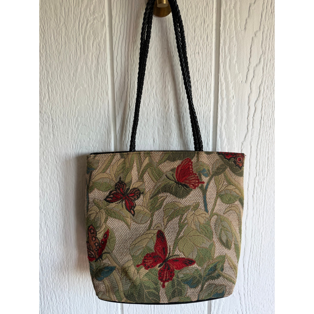Vintage Tapestry Butterfly Floral Tote Shoulder Bag