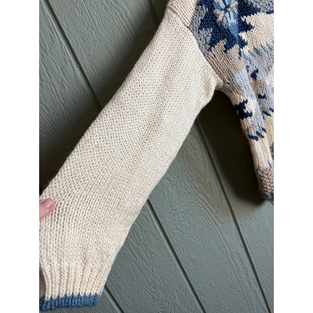 Vintage Chunky Knit Sweater | Abstract Fair Isle | 90s Grunge Cozy, Small