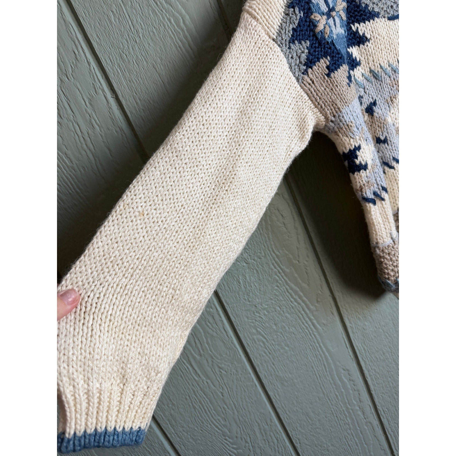 Vintage Chunky Knit Sweater | Abstract Fair Isle | 90s Grunge Cozy, Small
