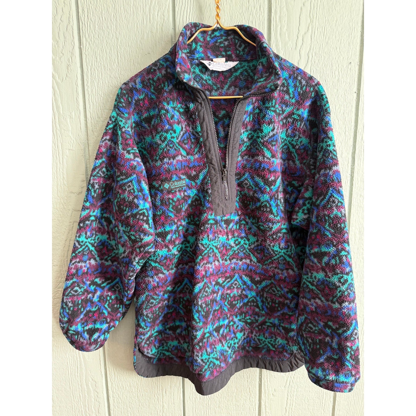 Vintage Columbia Fleece Pullover Youth 18/20 (Women’s S/M Fit) Made in USA 90s