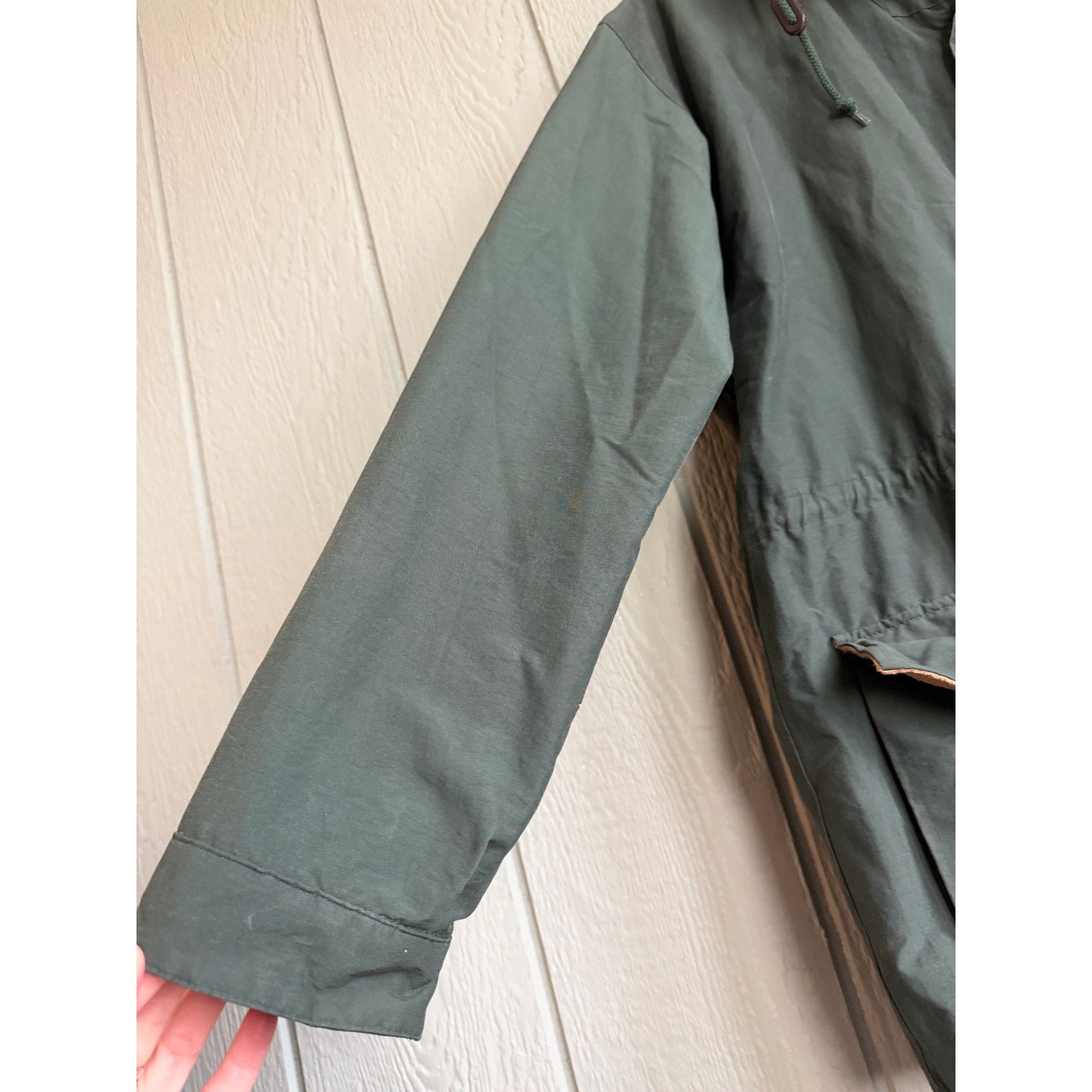 Vintage 90s Polo Sport Ralph Lauren Parka Jacket Green Tan Fleece Lined Men’s M