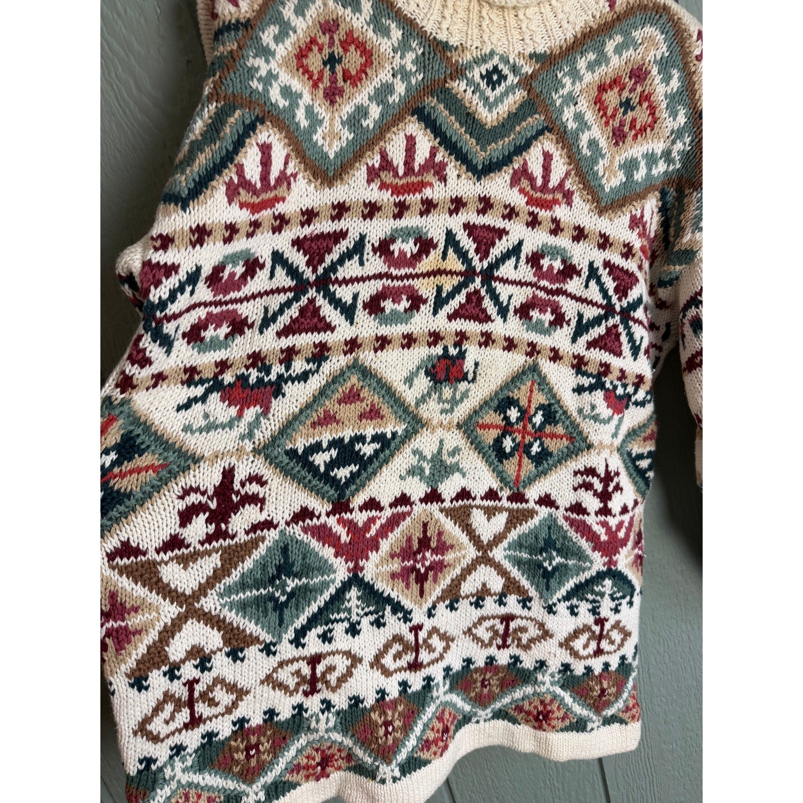 Vintage 90s Heirloom Collectibles Knit Sweater | Chunky Oversized Knit | Size M