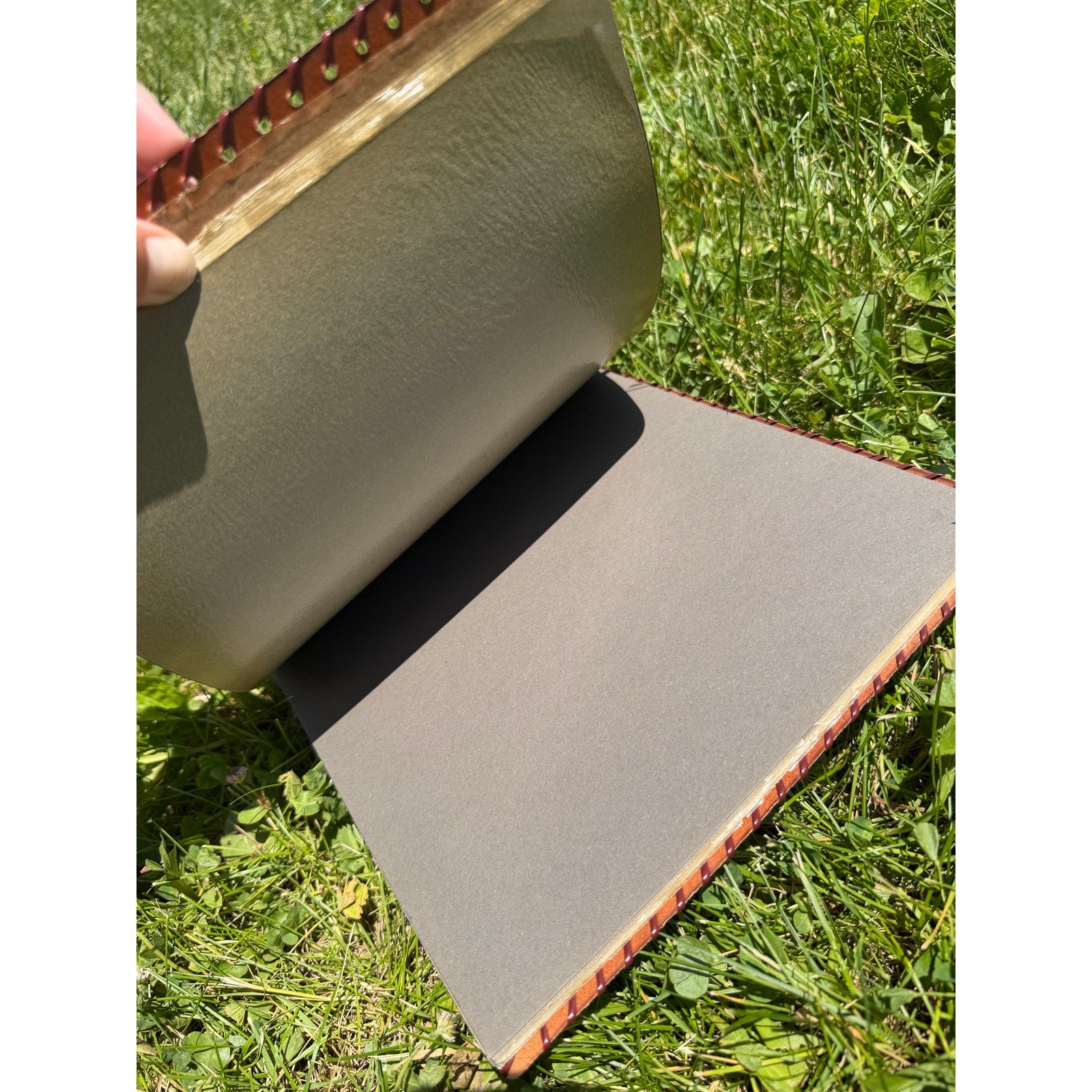 Vintage Leather Photo Album Embossed Elk Hunting Dog Scrapbook Cabin Lodge Decor