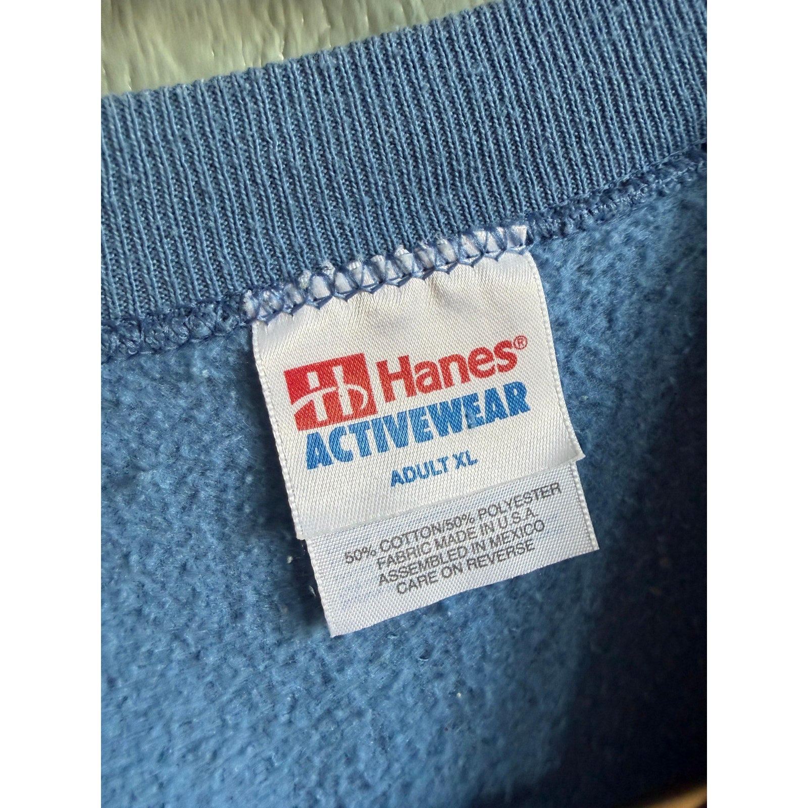 Vintage Wisconsin Country Sweatshirt Hanes XL Blue 90s Folk Art Birds Hearts
