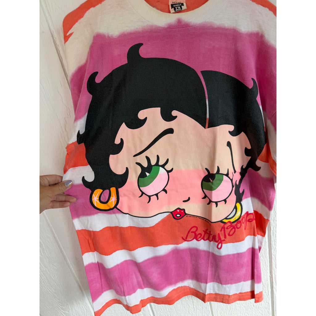 Vintage 1989 Betty Boop Oversized Single Stitch Tee Tie Dye Large