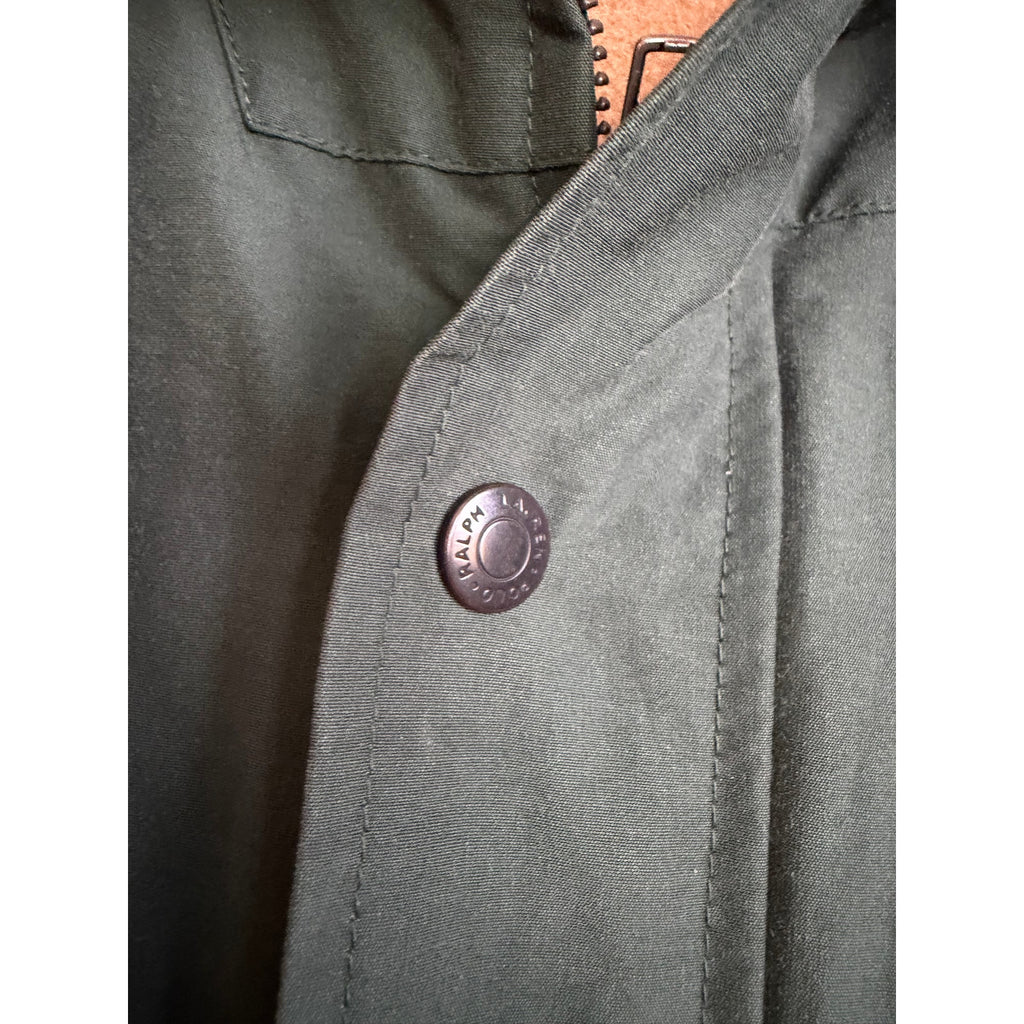Vintage 90s Polo Sport Ralph Lauren Parka Jacket Green Tan Fleece Lined Men’s M