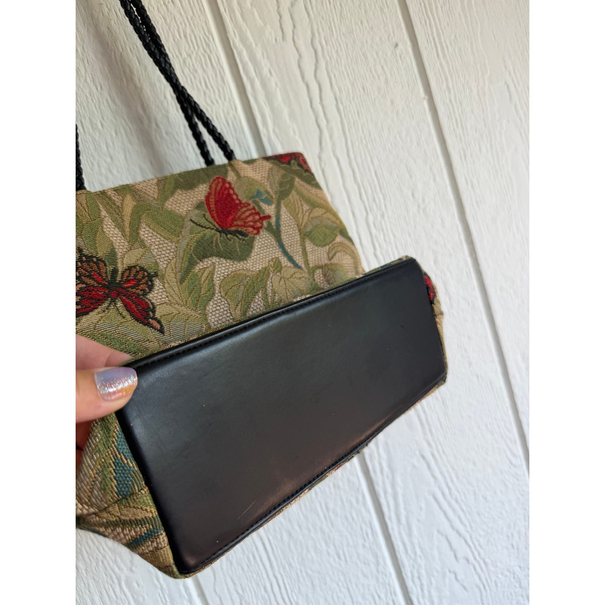 Vintage Tapestry Butterfly Floral Tote Shoulder Bag