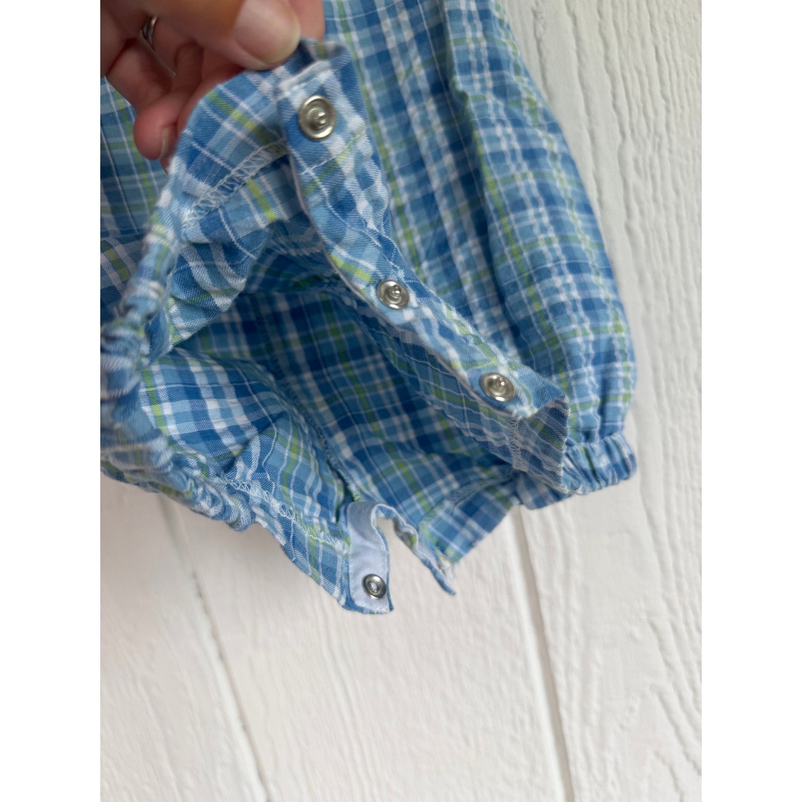 Vintage Great Guy Baby Boys 6-9M Blue Plaid Dump Truck Sports Ball Bubble