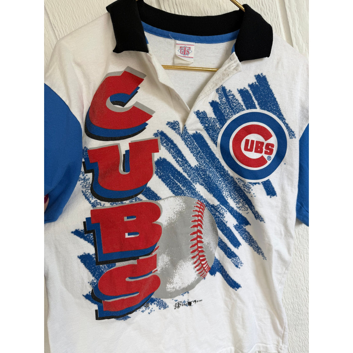Vintage 1995 Chicago Cubs MLB All Over Print Polo Shirt GTS Baseball 90s