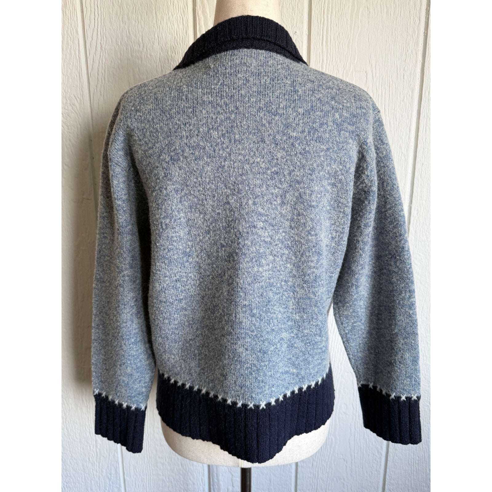 Vintage Wool Blend Collared Cardigan Petite Small Cottagecore 90s Small