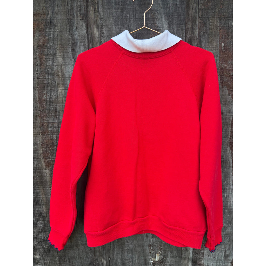 Vintage 90s Sheep Heart Collared Crewneck, Medium