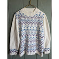 Vintage Alfred Dunner Fair Isle Fleece Sweater Ski Lodge Winter Pullover, Large