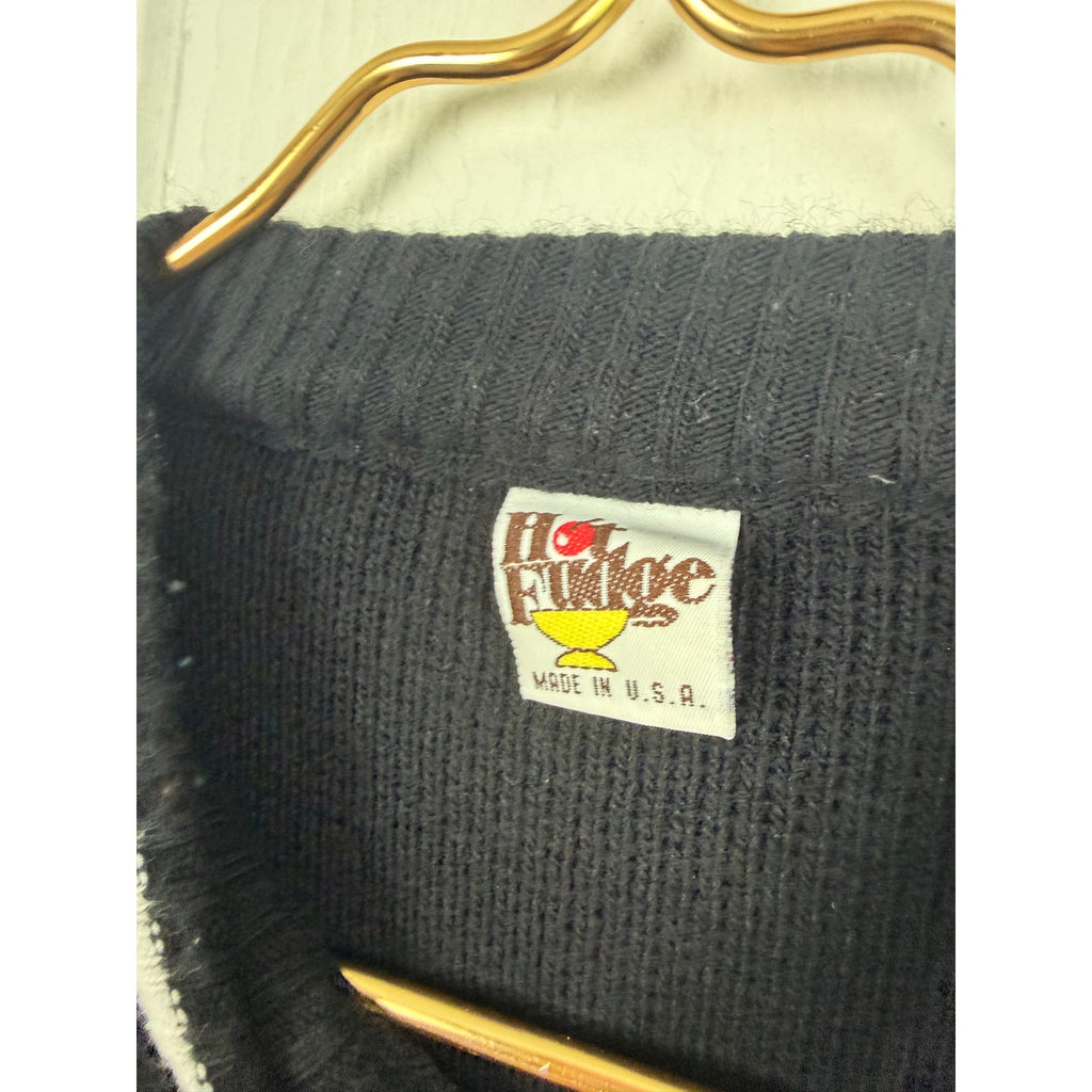 Vintage Scottie Dog Heart Sweater Made in USA Black Red White