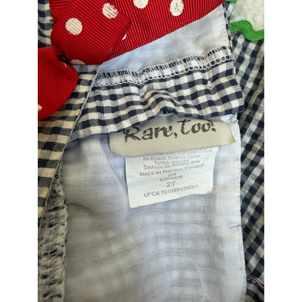 Vintage Rare, Too Girls 2T Ladybug Dress Gingham Applique Polka Dot Sundress