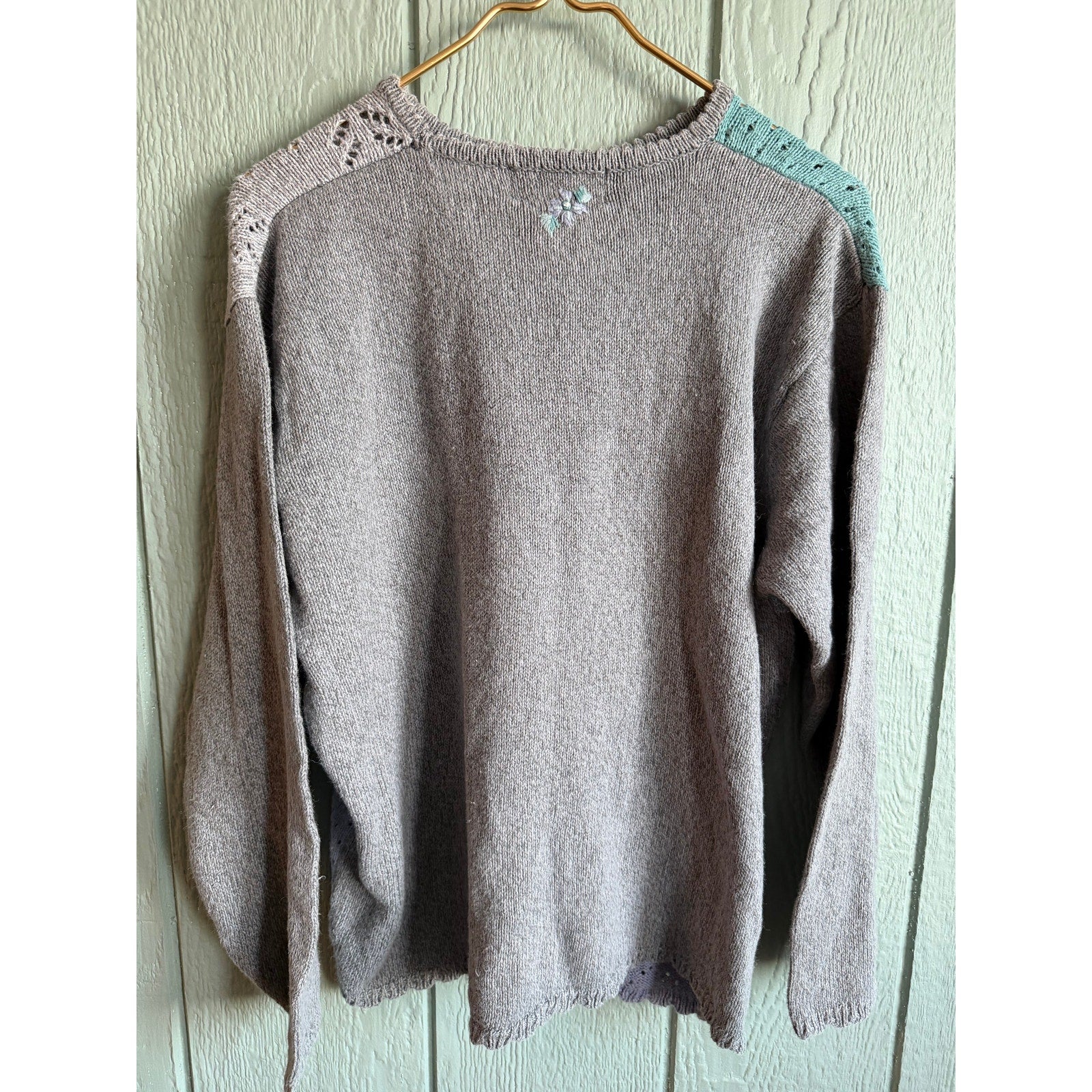 Vintage 90s Patchwork Embroidered Floral Knit Sweater – Jantzen Classics XL
