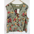 NWT Vintage Marisa Christina Floral Embroidered Button-Front Vest 1X