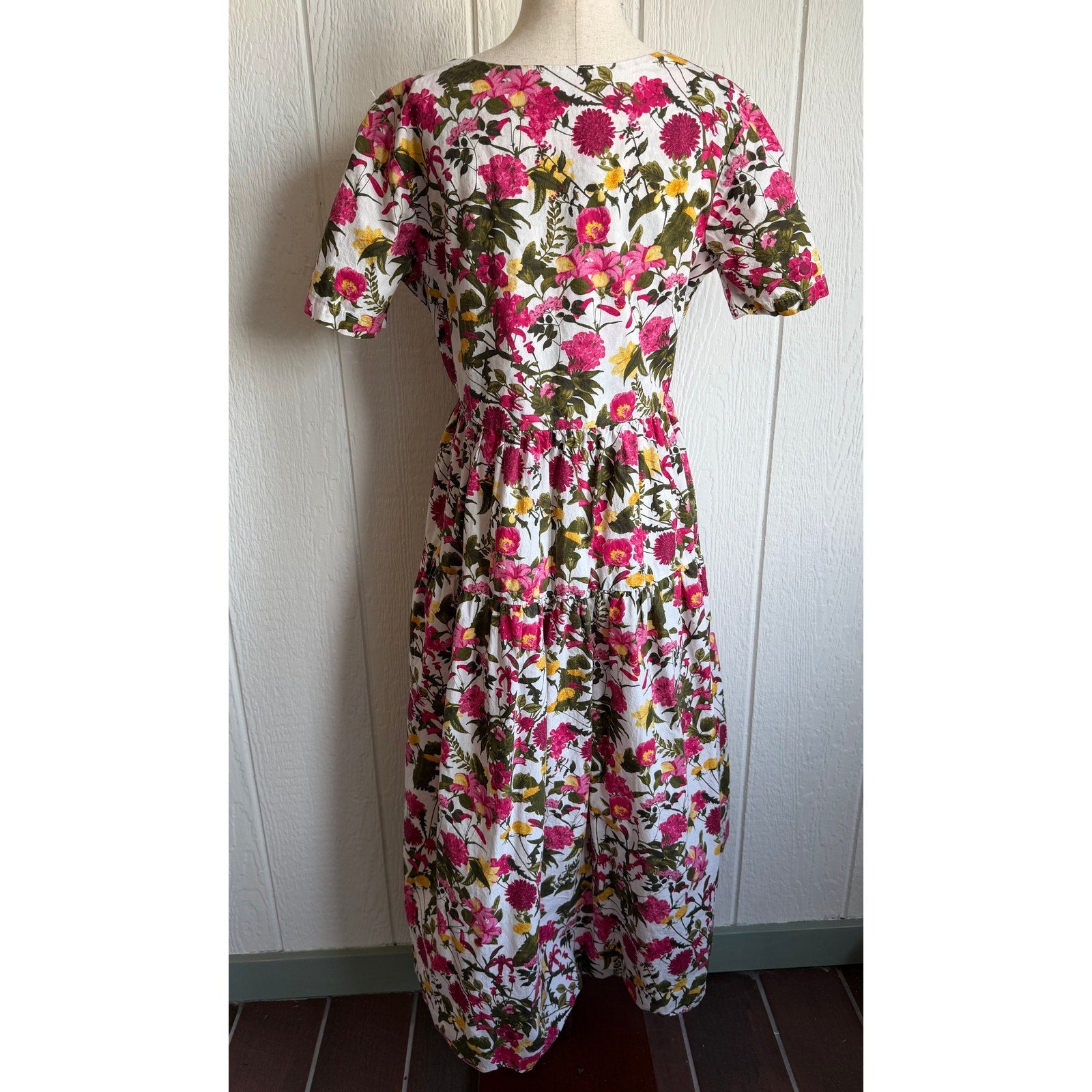 Vintage Floral Maxi Dress, 90s Boho Cottagecore, Medium