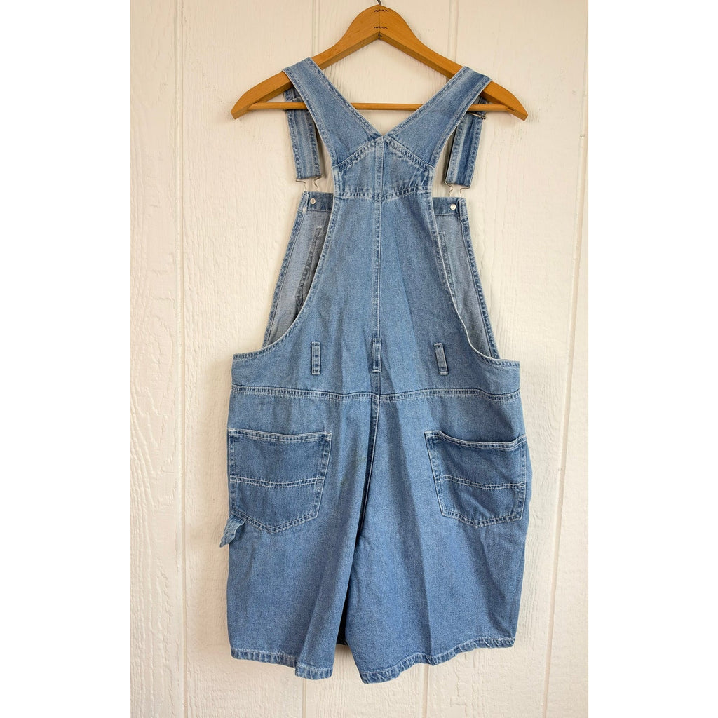 Vintage 90s Y2K Looney Tunes Tweety Bird Denim Shortalls Embroidered Large