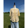 Vintage Christopher & Banks Hand Embroidered Floral Cardigan Sweater Medium