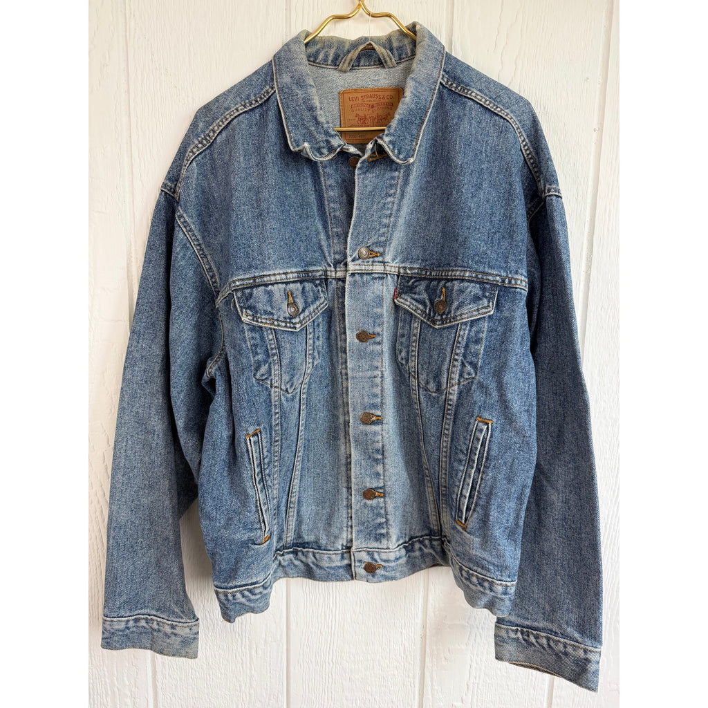 Vintage Levi’s 70507 Denim Trucker Jacket USA Large Oversized 80s 90s Blue Jean