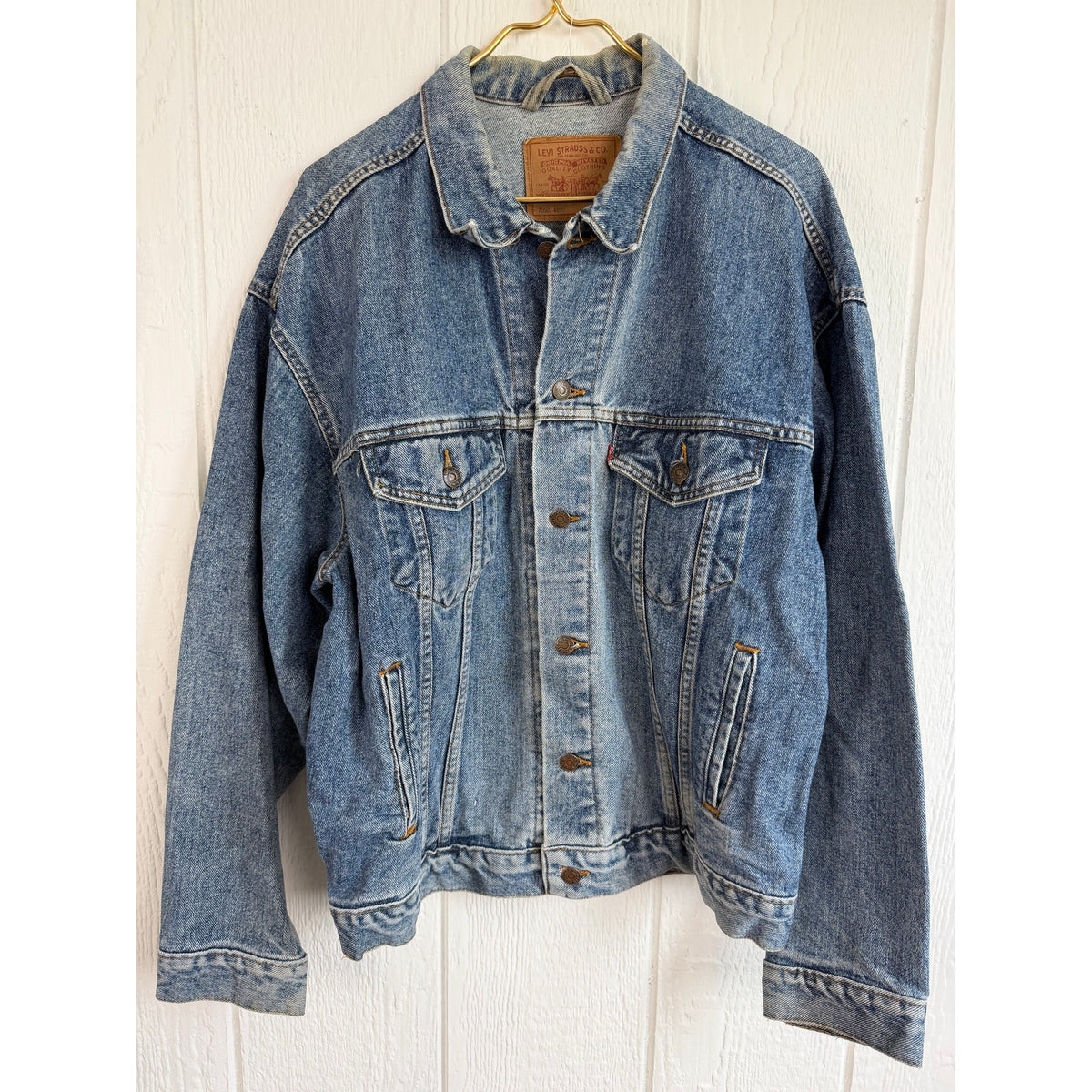 Vintage Levi’s 70507 Denim Trucker Jacket USA Large Oversized 80s 90s Blue Jean