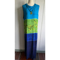 Vintage Caliche Collection Maxi Dress Tropical Colorblock Floral Sleeveless Size 18
