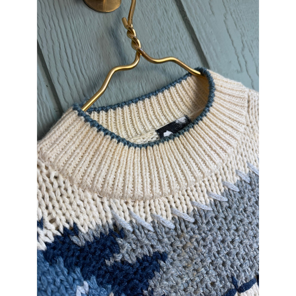 Vintage Chunky Knit Sweater | Abstract Fair Isle | 90s Grunge Cozy, Small