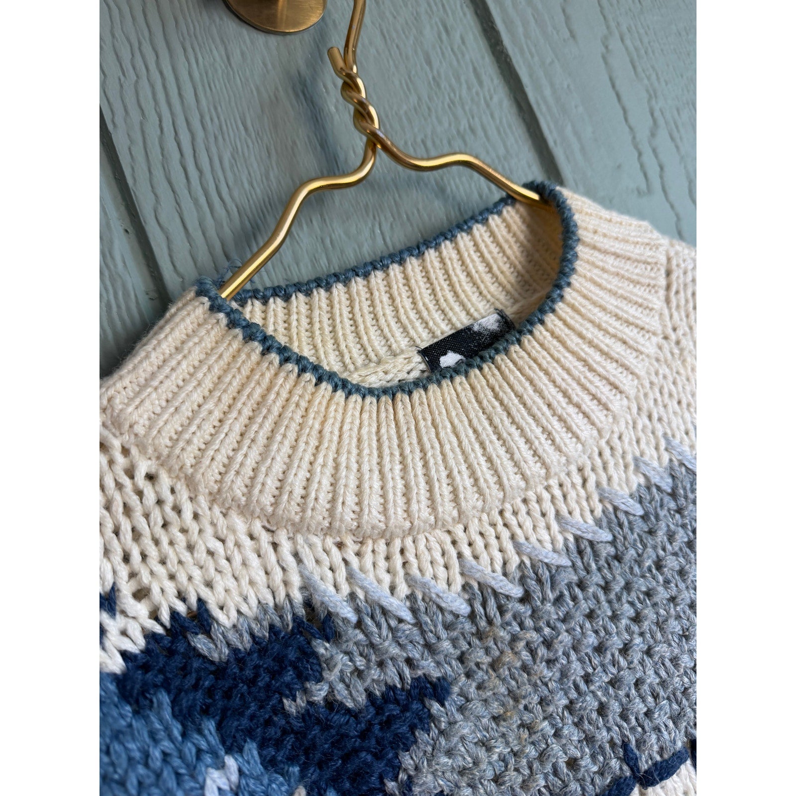 Vintage Chunky Knit Sweater | Abstract Fair Isle | 90s Grunge Cozy, Small
