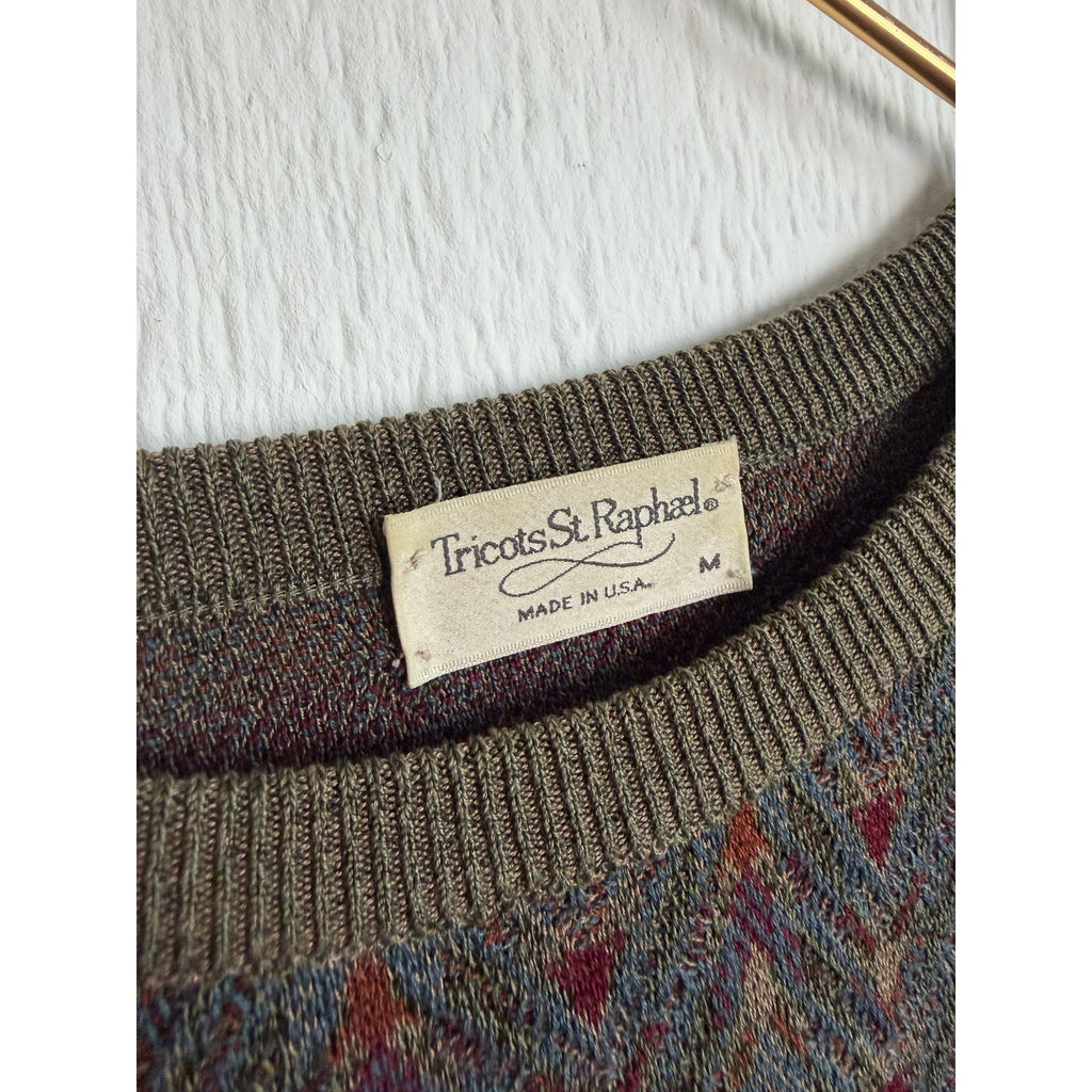 Vintage Tricots St. Raphael Grandpa Sweater, Medium USA Made