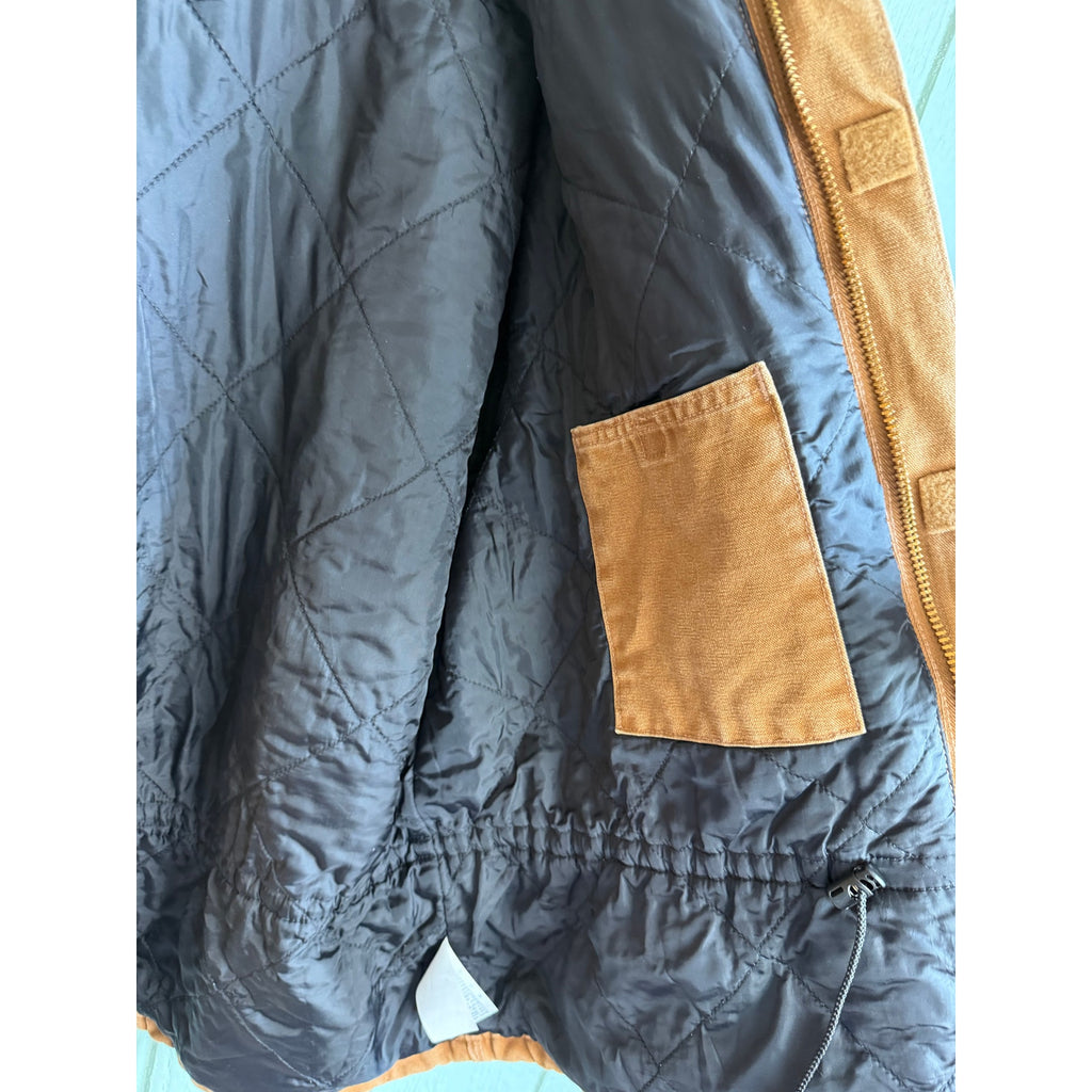 Vintage Carhartt J97 Sandstone Detroit Jacket Blanket Lined Brown XL 2000s