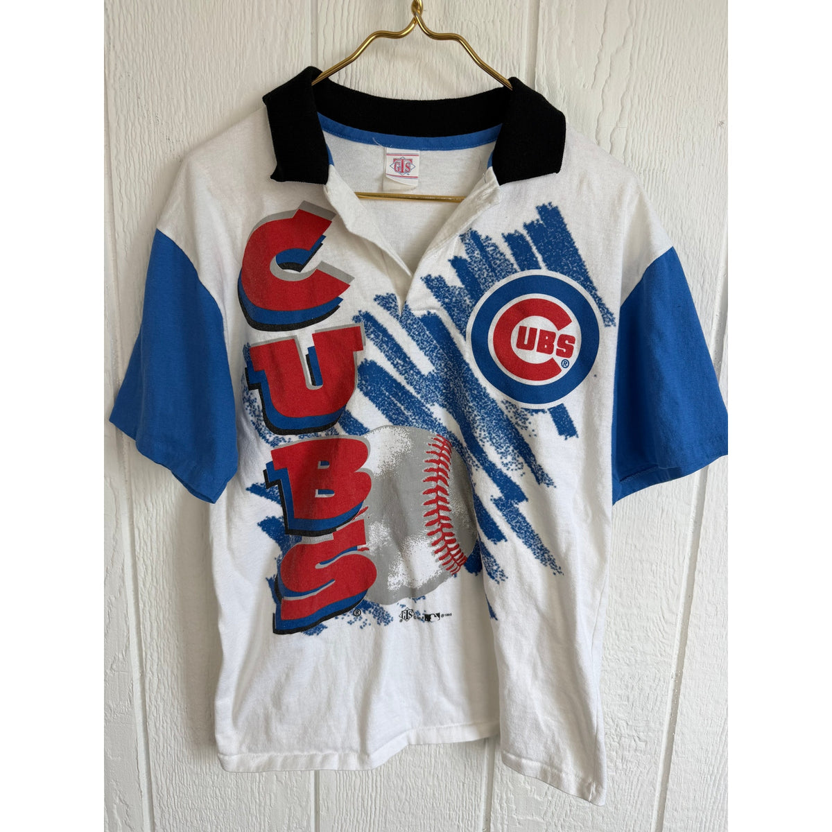 Vintage 1995 Chicago Cubs MLB All Over Print Polo Shirt GTS Baseball 90s