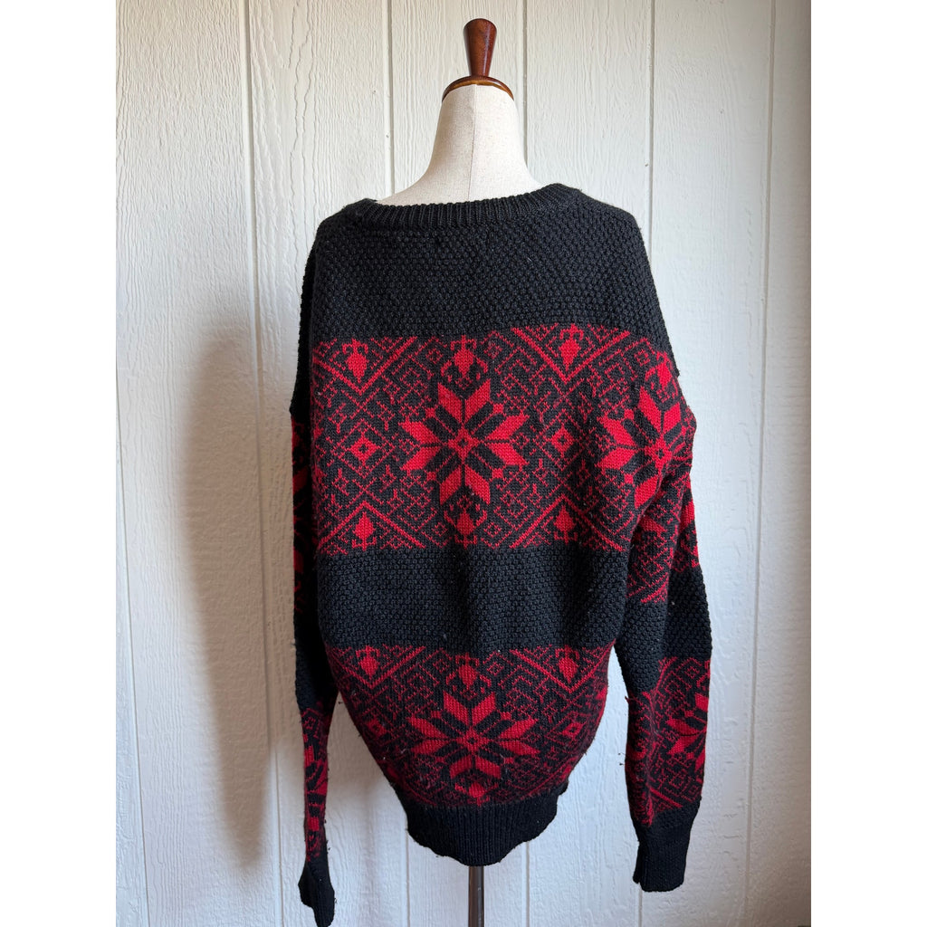 Vintage 90s Neil Martin Wool Sweater, XL Nordic Knit