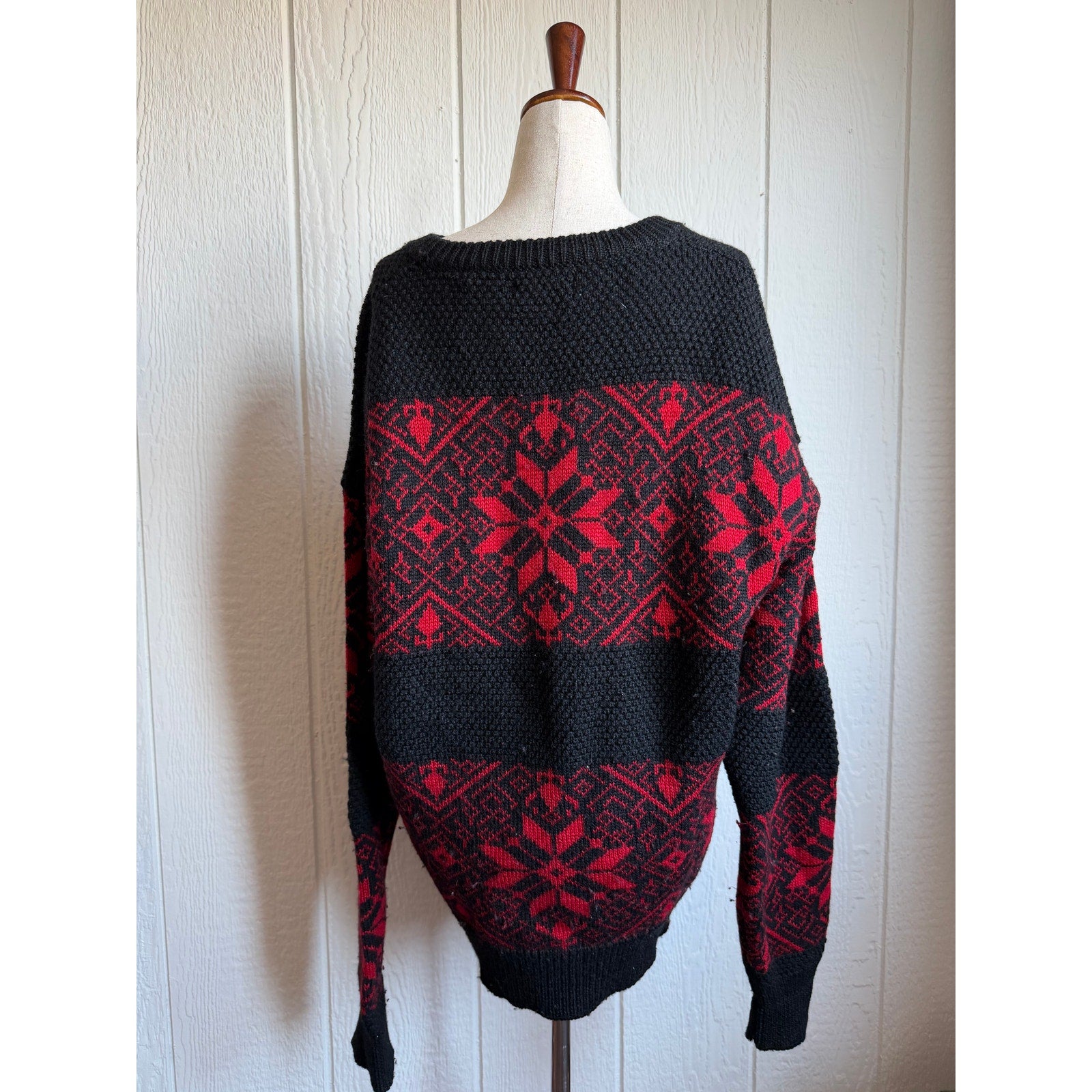 Vintage 90s Neil Martin Wool Sweater, XL Nordic Knit