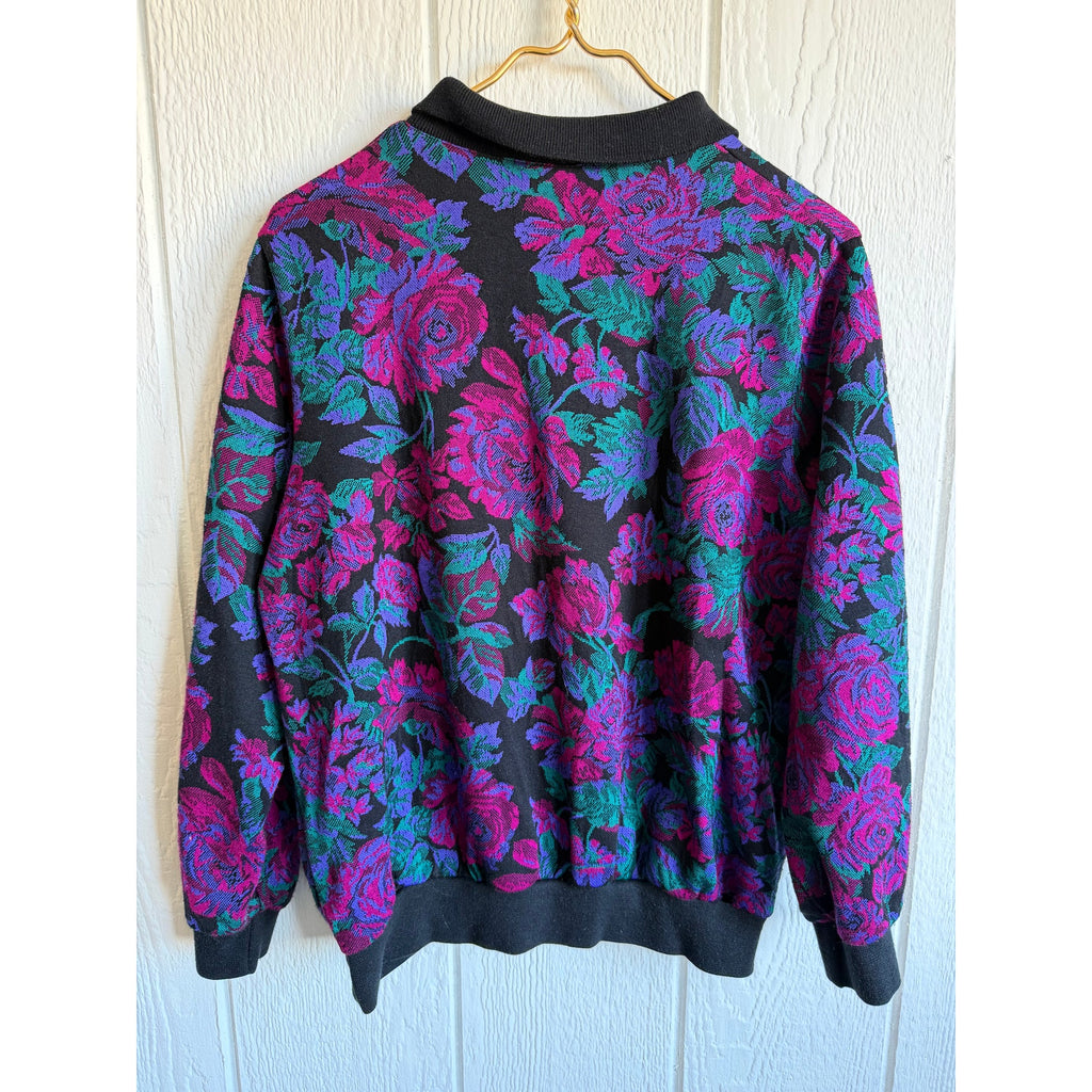 Vintage Alfred Dunner Floral Tapestry Jacket Sweater 80s 90s USA Womens 18W Plus