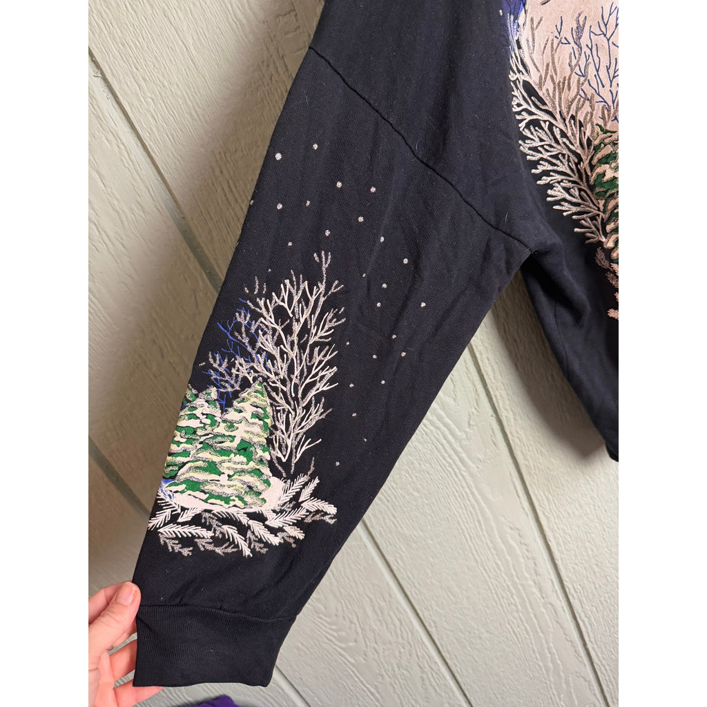 Vintage Nutcracker Ugly Christmas Sweater Winter Scene Happy Holidays Sweatshirt