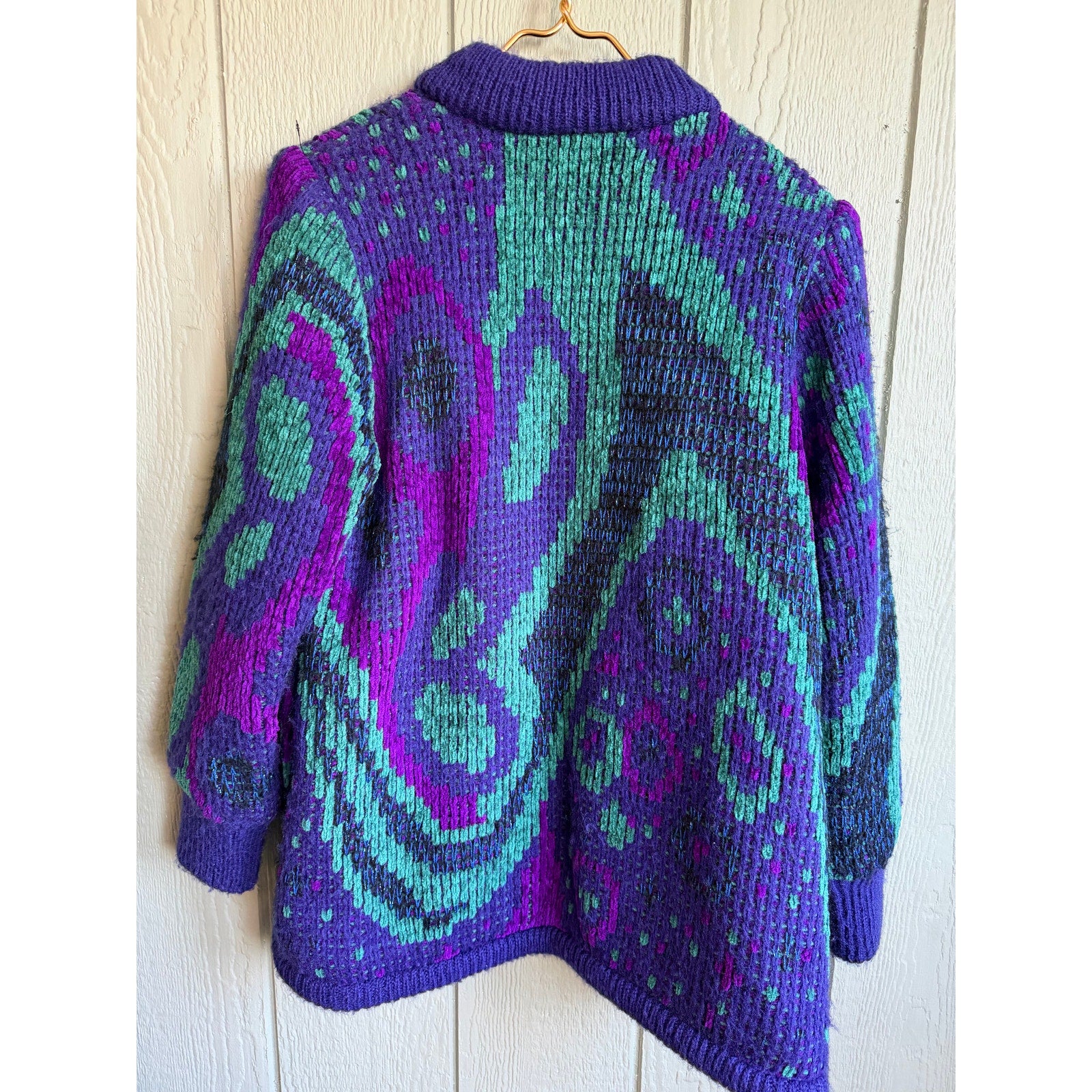 Vintage John Weitz Chunky Sparkle Funky Cardigan Sweater, Medium