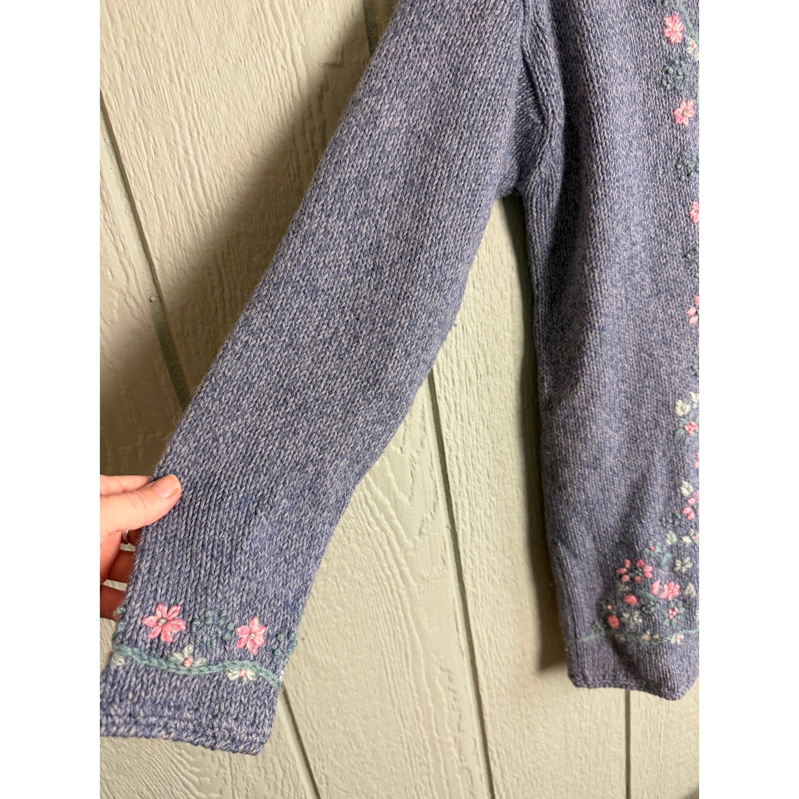 Vintage Northern Reflections Floral Embroidered Wool Cardigan Cottagecore | S/P