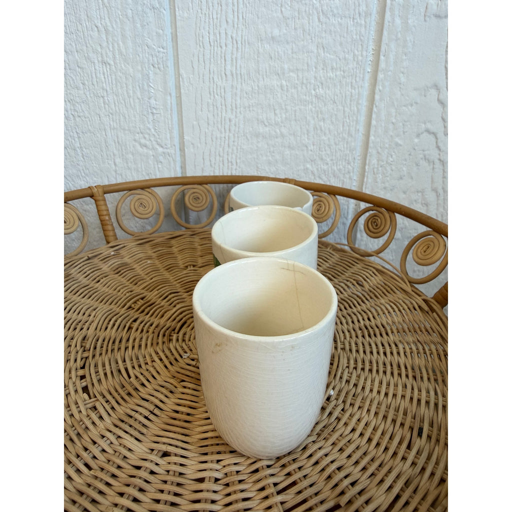 Vintage Ceramic Fruit Cups Set of 3 Strawberry Orange Apple Cottage Kitchen