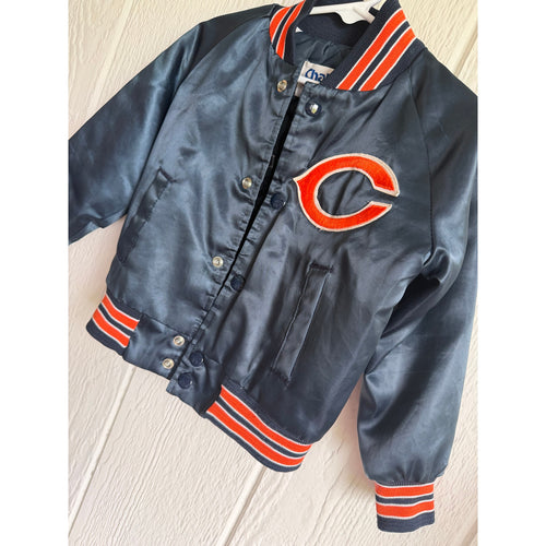 Chicago Bears Vintage Chalk Line Satin Bomber Jacket Made in USA Kids 5