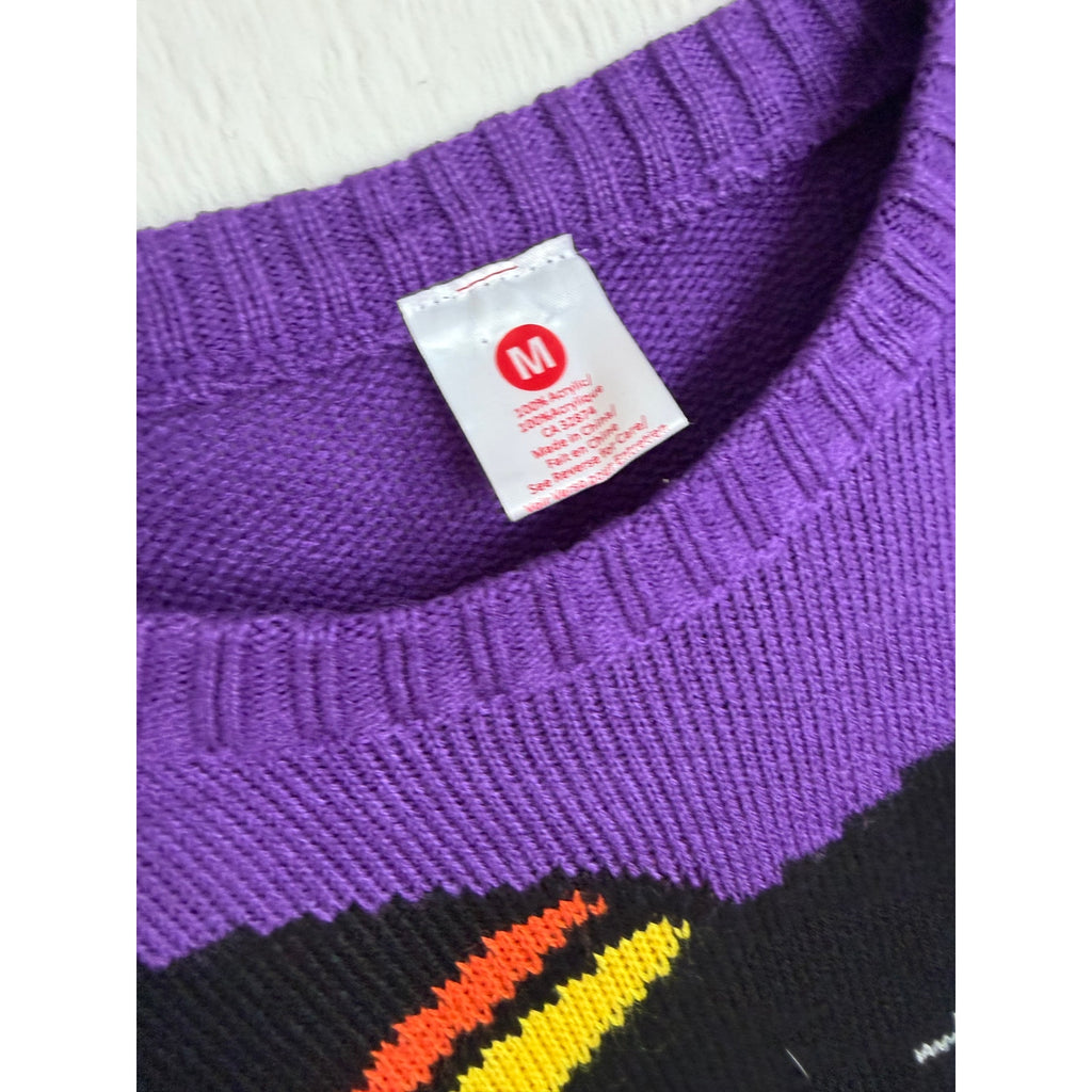 Y2K Halloween Witch Sweater Purple Graphic “I Woke Up Like This” Size Medium