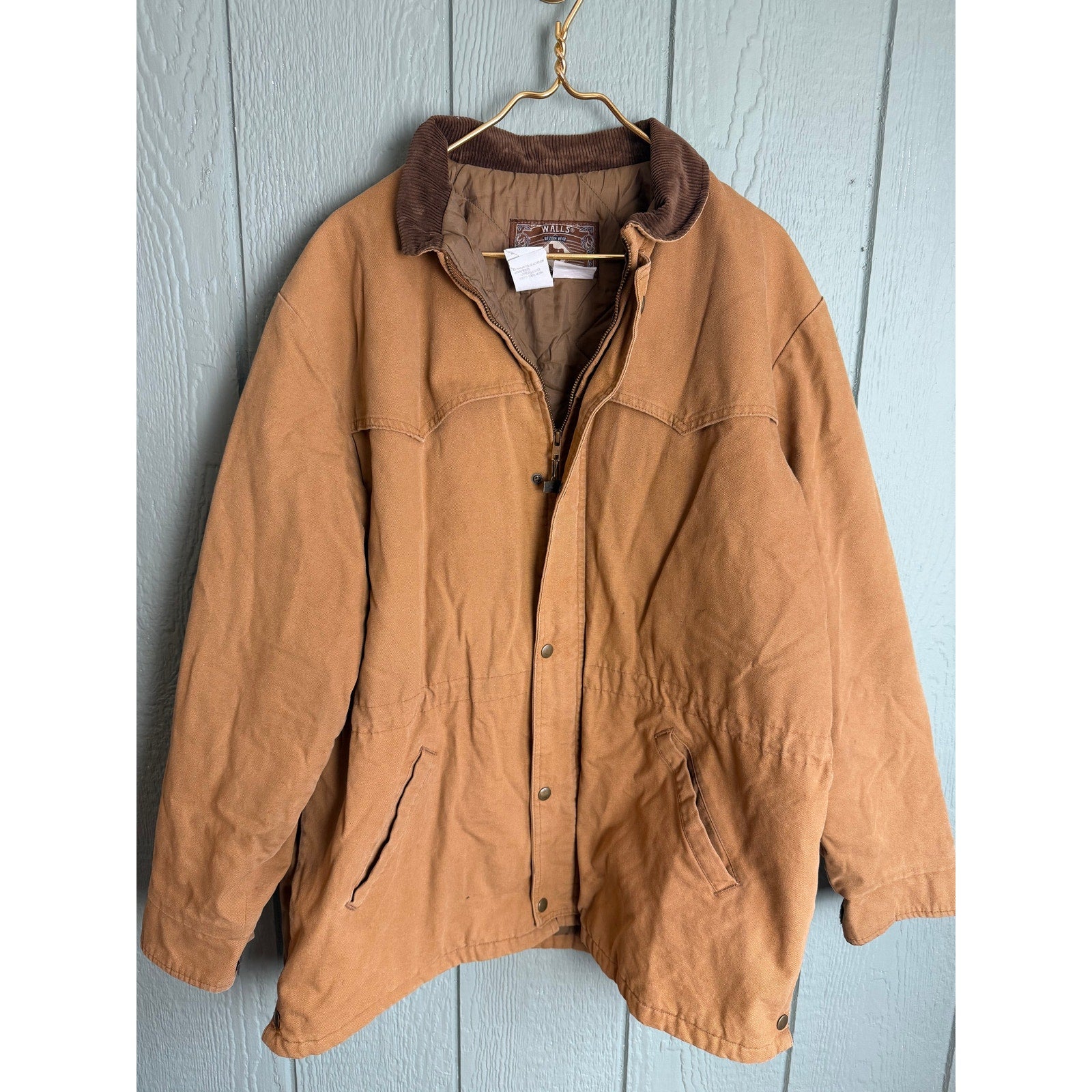 Vintage Walls Western Wear Insulated Duck Canvas Work Jacket | Tan | XL USA Made