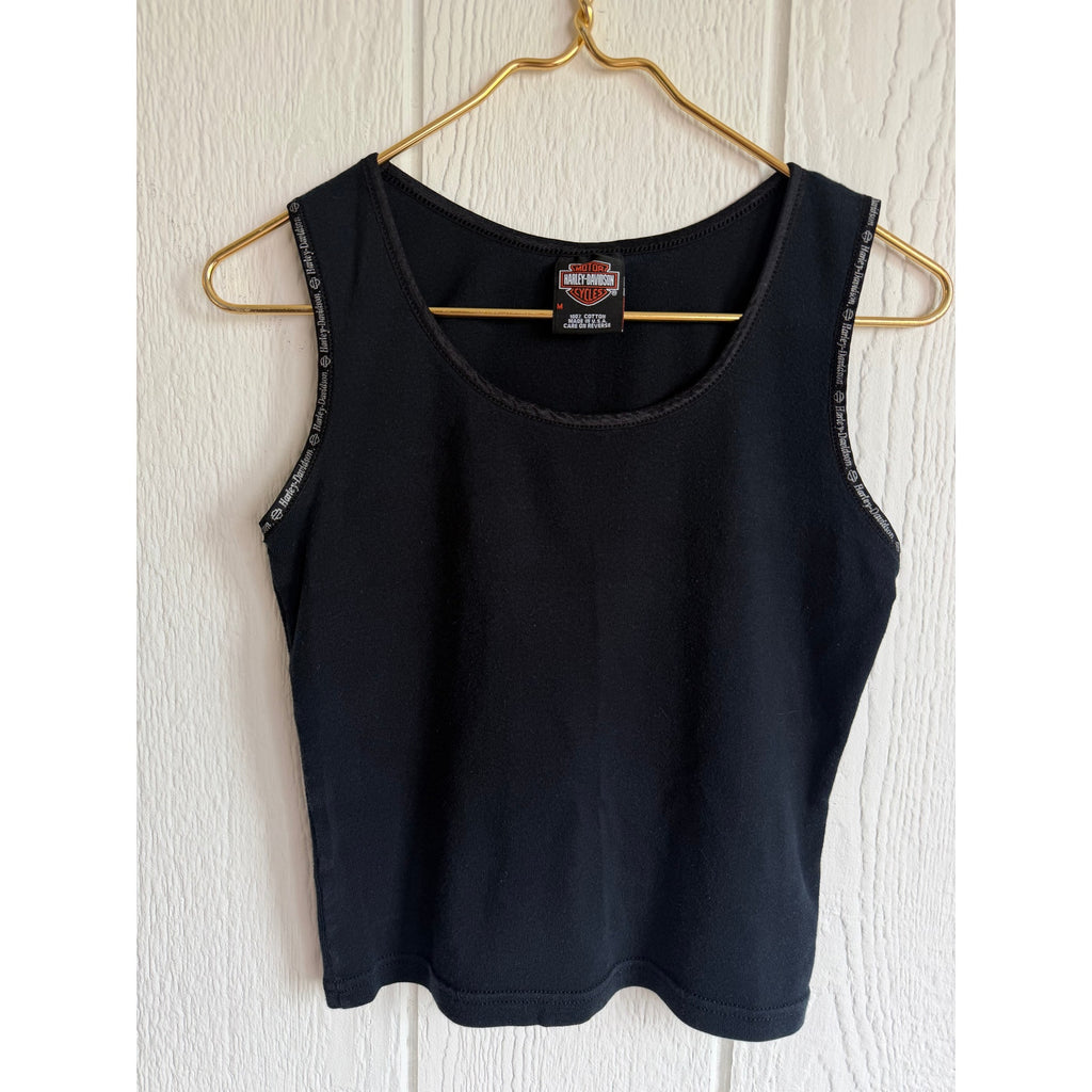 Y2K Harley Davidson Nags Head NC Tank Top Womens Medium Black Motorcycle
